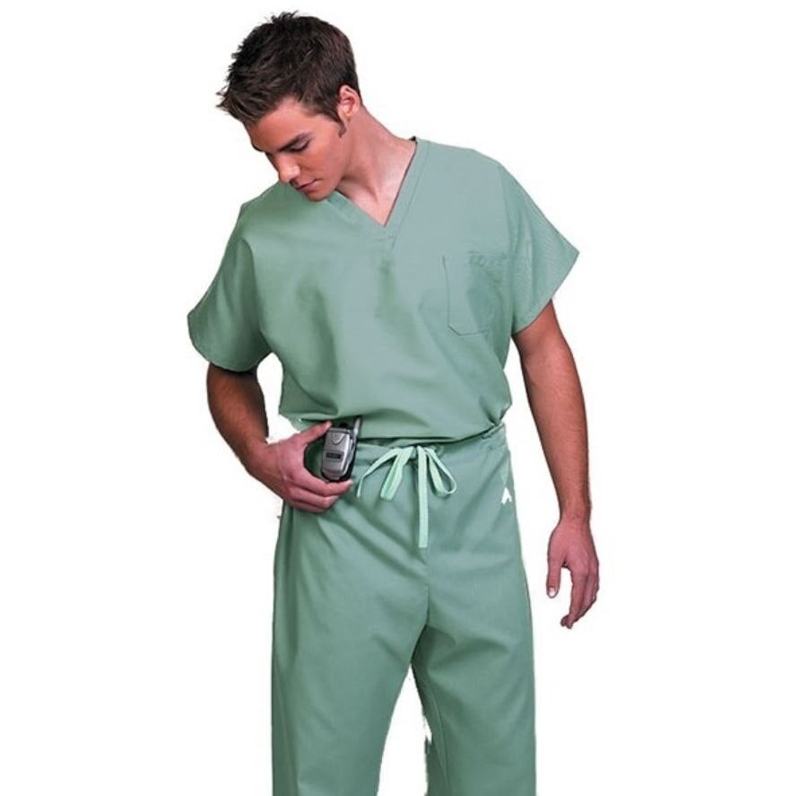 Fashion Seal Scrub Shirt, Unisex V-Neck, 1 Pocket, 3X-Large, Sage, 65% Polyester/35% Cotton, Style 78750