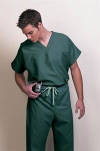 Fashion Seal Unisex V-Neck Scrub Top, 1 Pocket, 4X Large, Fir Green, 78731