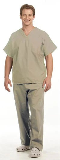 Fashion Seal Scrub Top, Unisex V-Neck, 1 Pocket, 4X Large, Tan, 78748