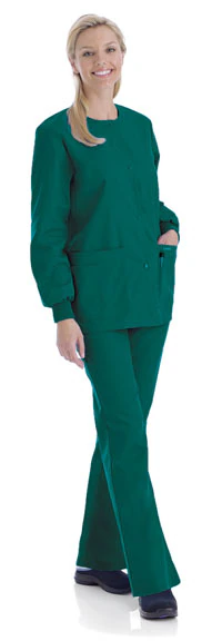 Landau Uniforms Jacket Warm-Up 4 Pocket Knit Cuff, Snap Front, Long Sleeves, X-Small, Womens, 7525