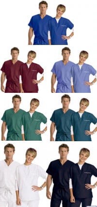 Fashion Seal Scrub Pants, Ciel Blue, 100% Cotton, Drawstring Closure, 1 Pocket, Reversible, Large, Each