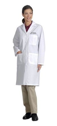 Fashion Seal Women's Traditional Length Lab Coat, White, 80% Polyester / 20% Cotton, Medium, 3 Pockets