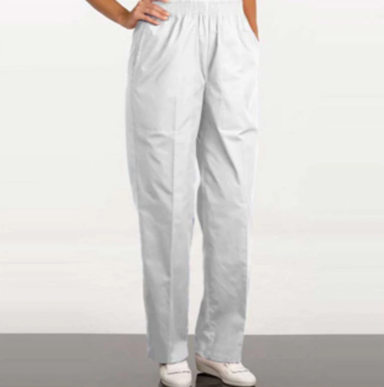 Fashion Seal Fashion Poplin Scrub Pant, Women's, White, Small, 65% Polyester / 35% Cotton, 2 Pockets, Reusable