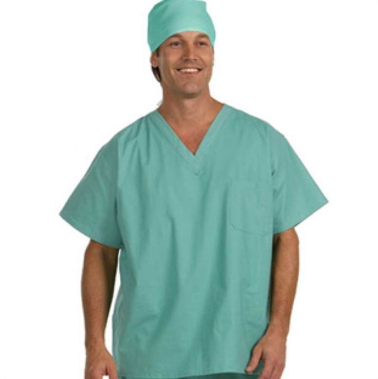 Fashion Seal Unisex Scrub Shirt, Jade Green, X-Large, 100% Cotton, 1 Pocket, Reversible
