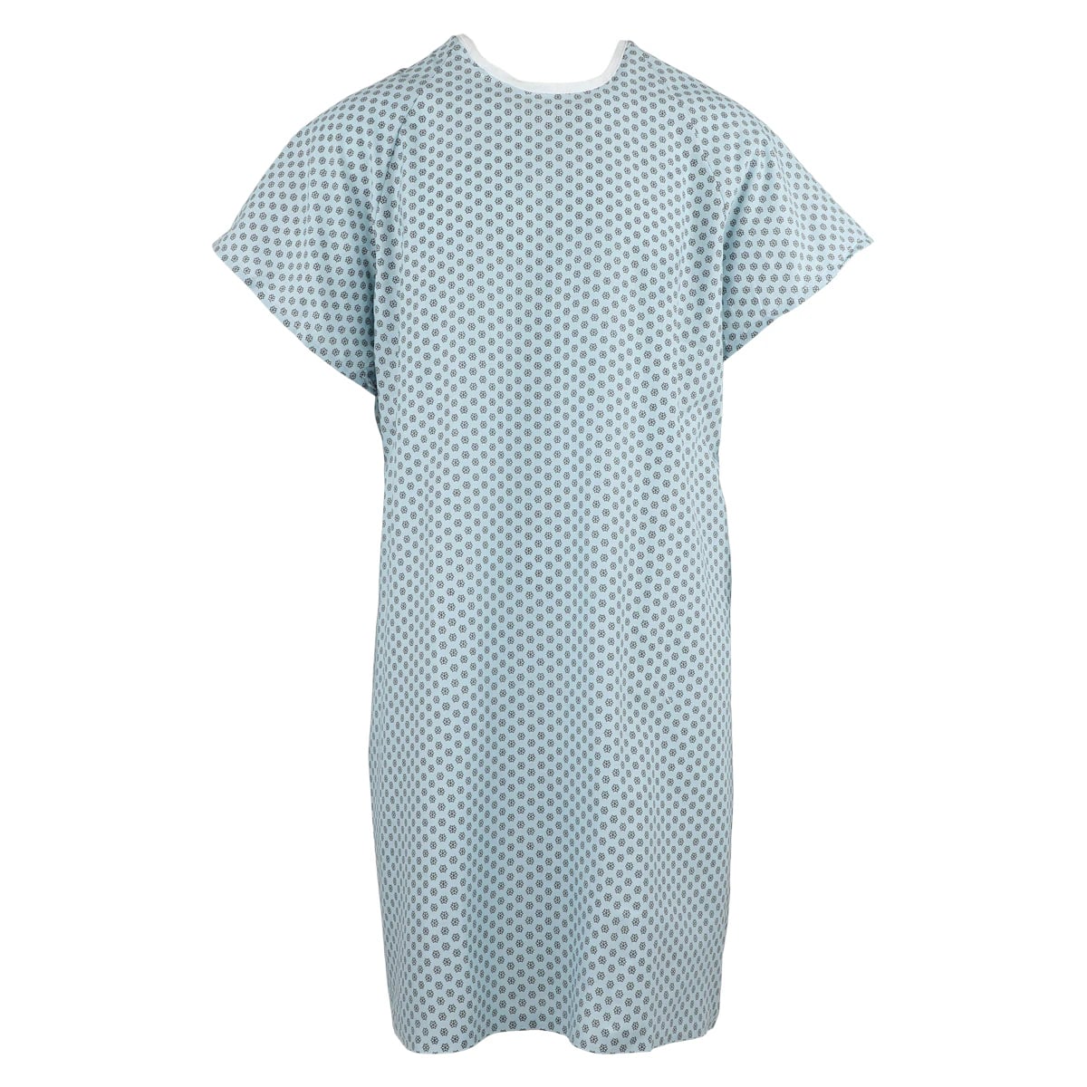 Fashion Seal Patient Gown, Adult Unisex, Large, Blue Star Print, Polyester/Cotton Sheeting, 42 in, Butterfly In-Sleeves, Each