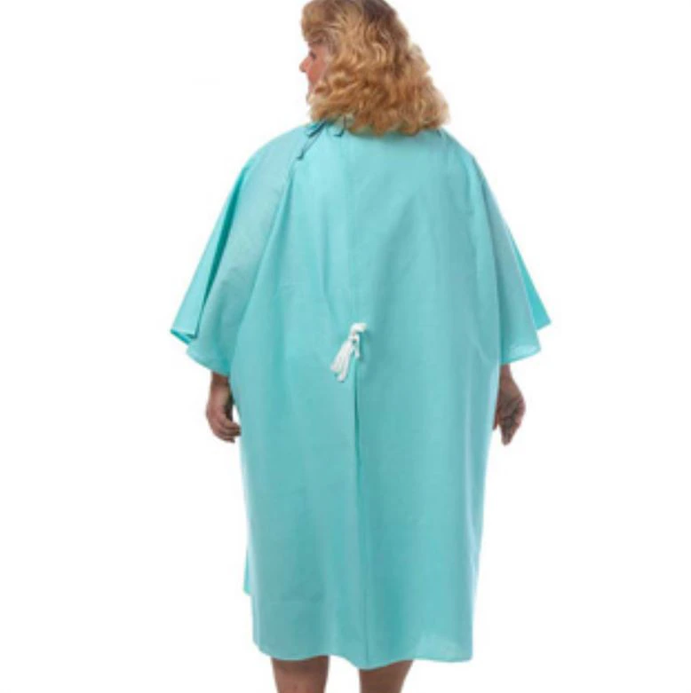 Fashion Seal Aqua Plus Patient Gown, Adult Unisex, One Size, Polyester/Cotton Sheeting, 47 in, Each