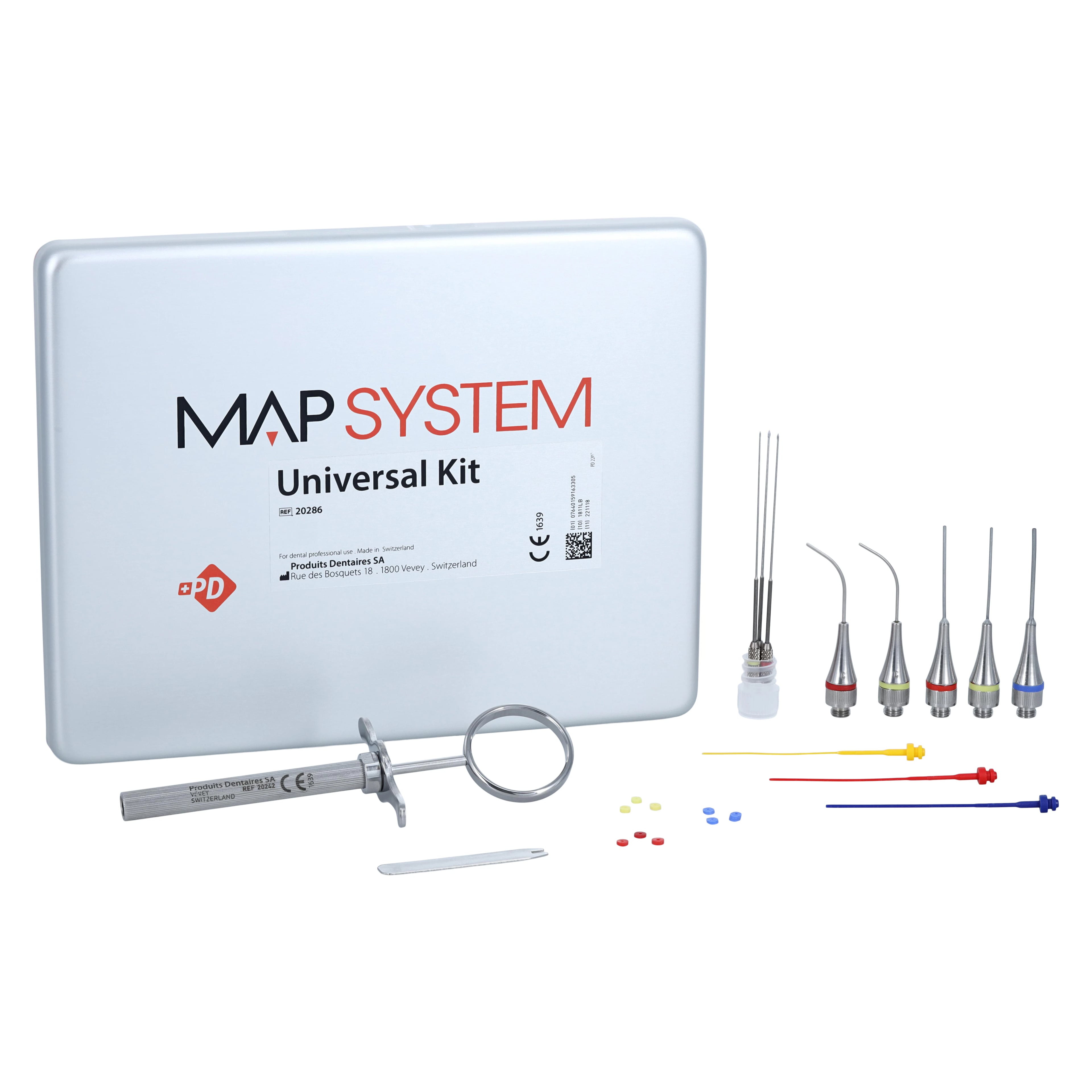 MAP Universal Complete Endodontic Kit - Micro Apical Placement System with NiTi Memory Shape Needles, Stainless Steel Syringe, Cleaning Instruments & Sterilizable Case