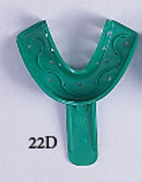 GC America COE Disposable Perforated Spacer Trays, #22D Small Lower, Green, Full Arch, 12/Pk, 252212