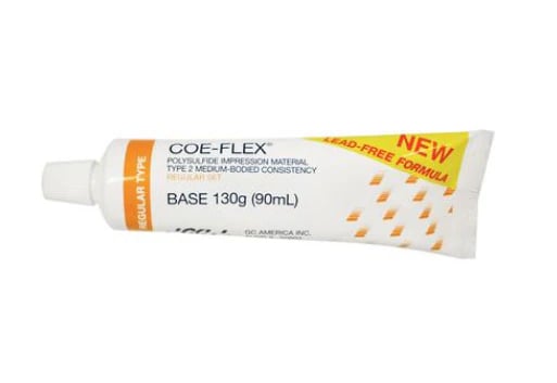 Coe-Flex Polysulfide Impression Material, Base Only, Regular Body (Medium), Regular Set, 90 ml Tube, #131202