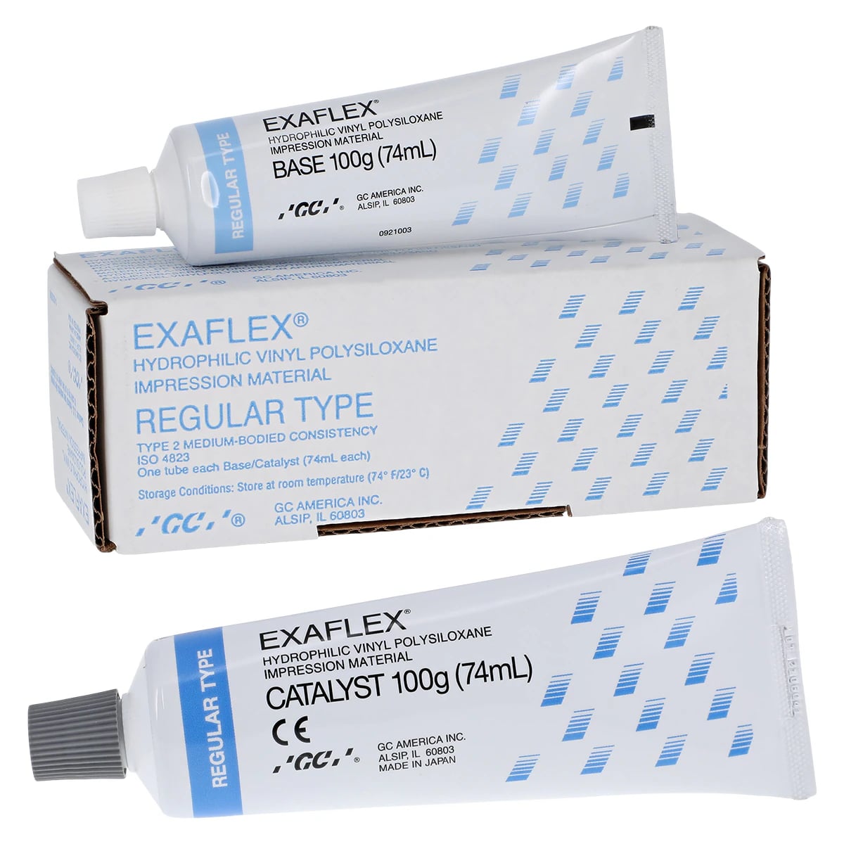 EXAFLEX® Vinyl Polysiloxane Impression Material, Regular Body, No Frill Refill, 2 x 74 mL Tubes, 138020
