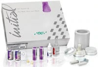 GC Initial IQ Press-Over-Metal Set, One Body, Complete Kit with Fluo Crystals, IQ/Effect Ingots, Correction Powders, Modeling Liquid, Ring Base System, and Press Plungers