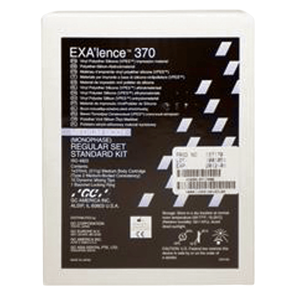GC America Exa'lence VPES Impression Material, Monophase Regular Set, Standard Kit, 370 mL Cartridge, 10 Mixing Tips, 1 Locking Ring, 137170