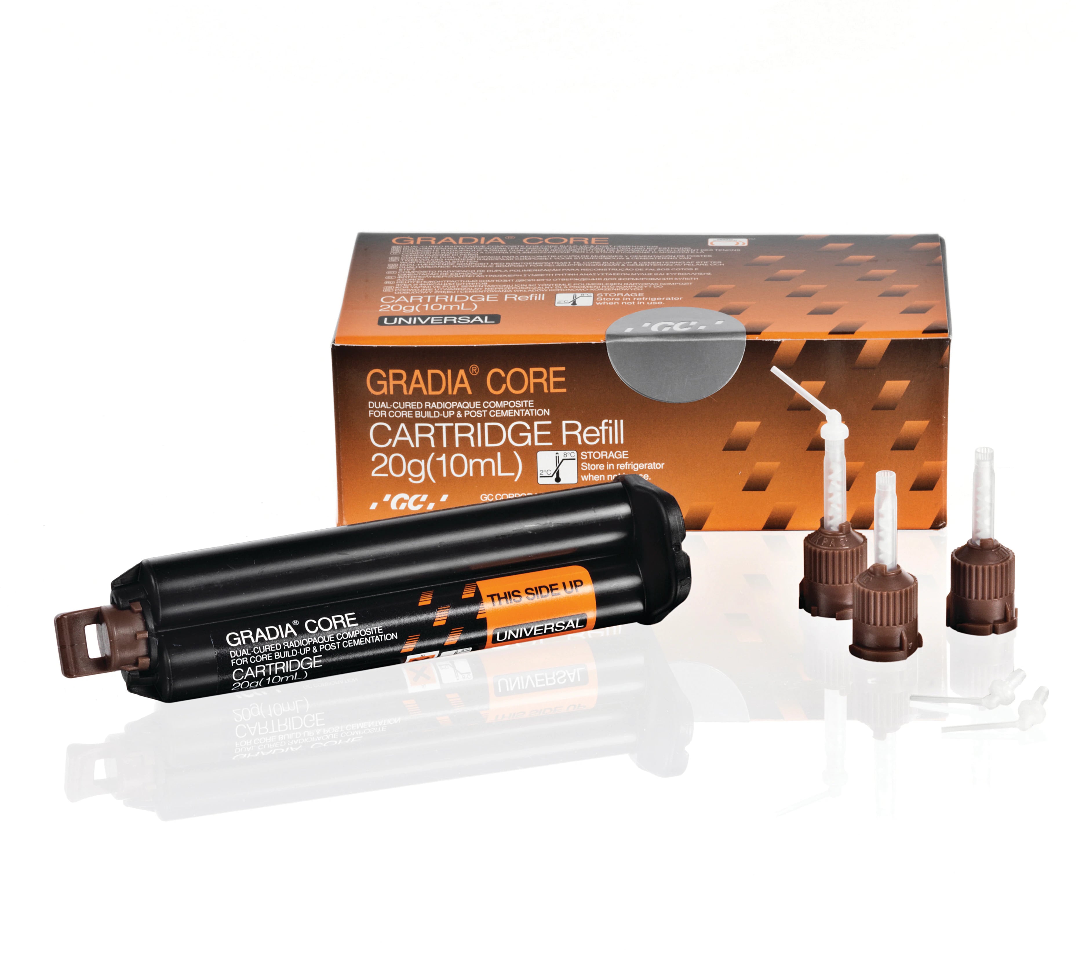 GC America GRADIA CORE Cartridge Refill, Dual-Cured Radiopaque Composite for Core Build-Up & Post Cementation, 10 mL (20 g), 1/Pk, 003652
