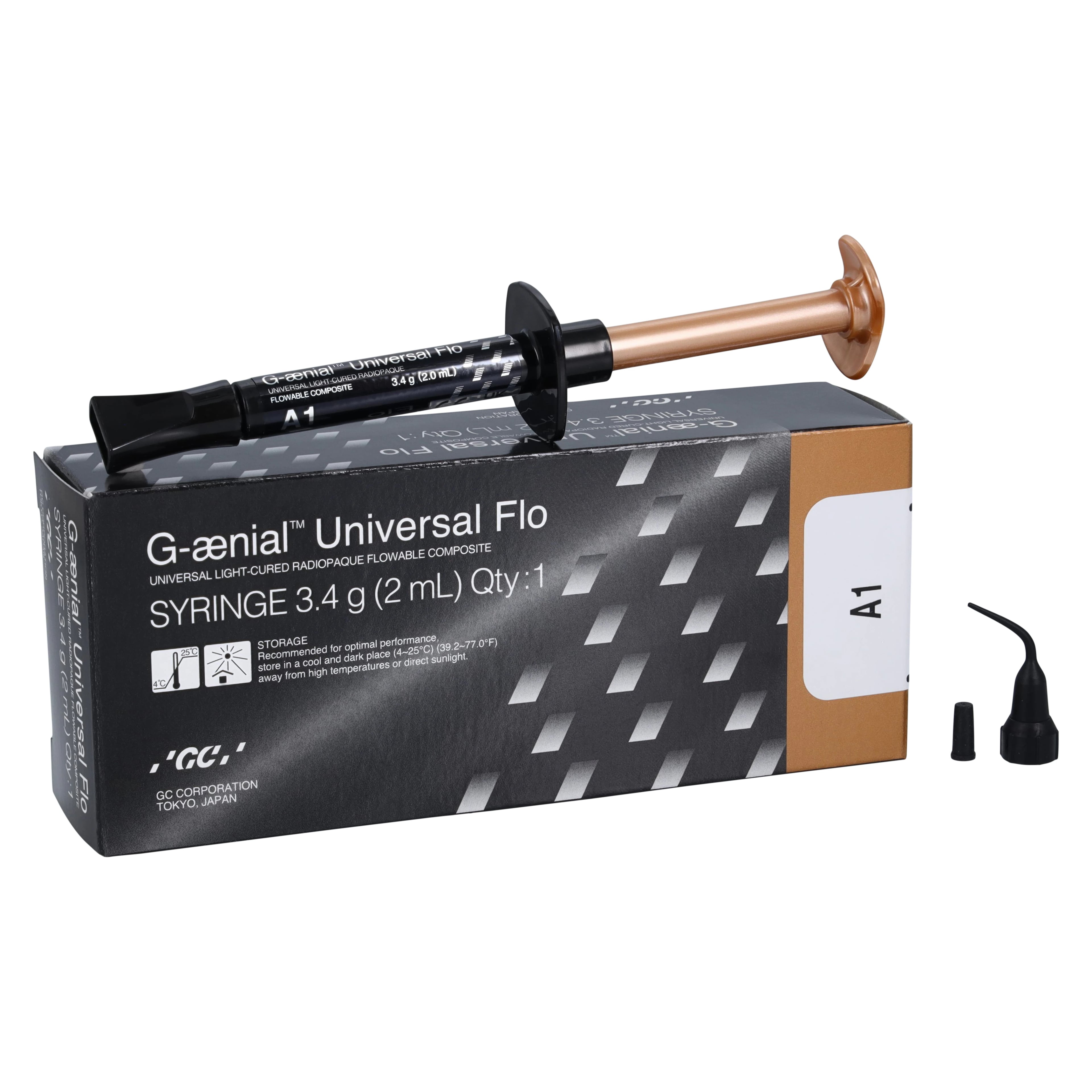 G-aenial Universal Flo Flowable Composite, Light-Cure, Syringe Refill, Shade A1, 3.4 g, 1 Syringe with 20 Tips, 004202