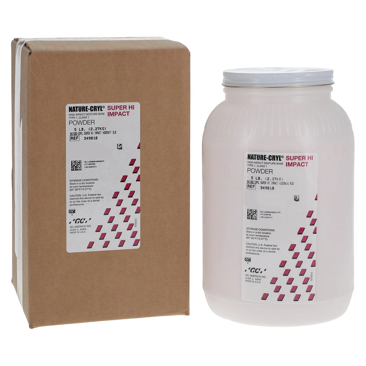 GC America Nature-Cryl Super Hi Impact Denture Base Resin Powder, Moderate Shade, 5 lb