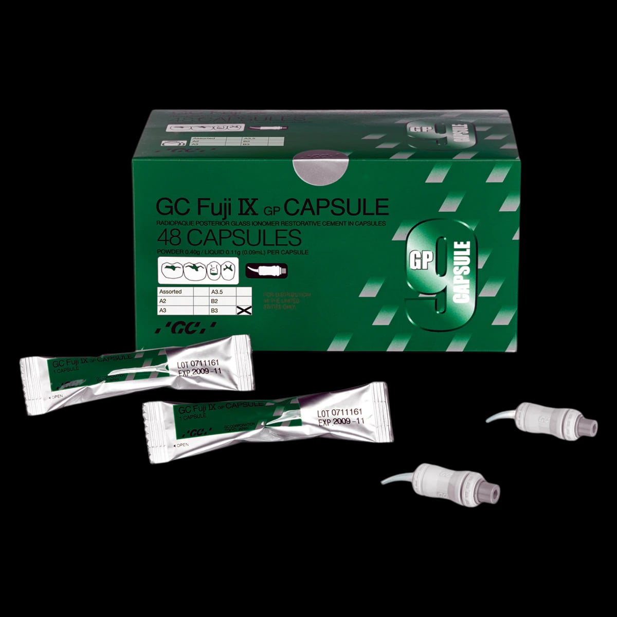GC Fuji IX GP Packable Glass Ionomer Restorative, Capsule Refill, Shade B3, 48/Box, 425085