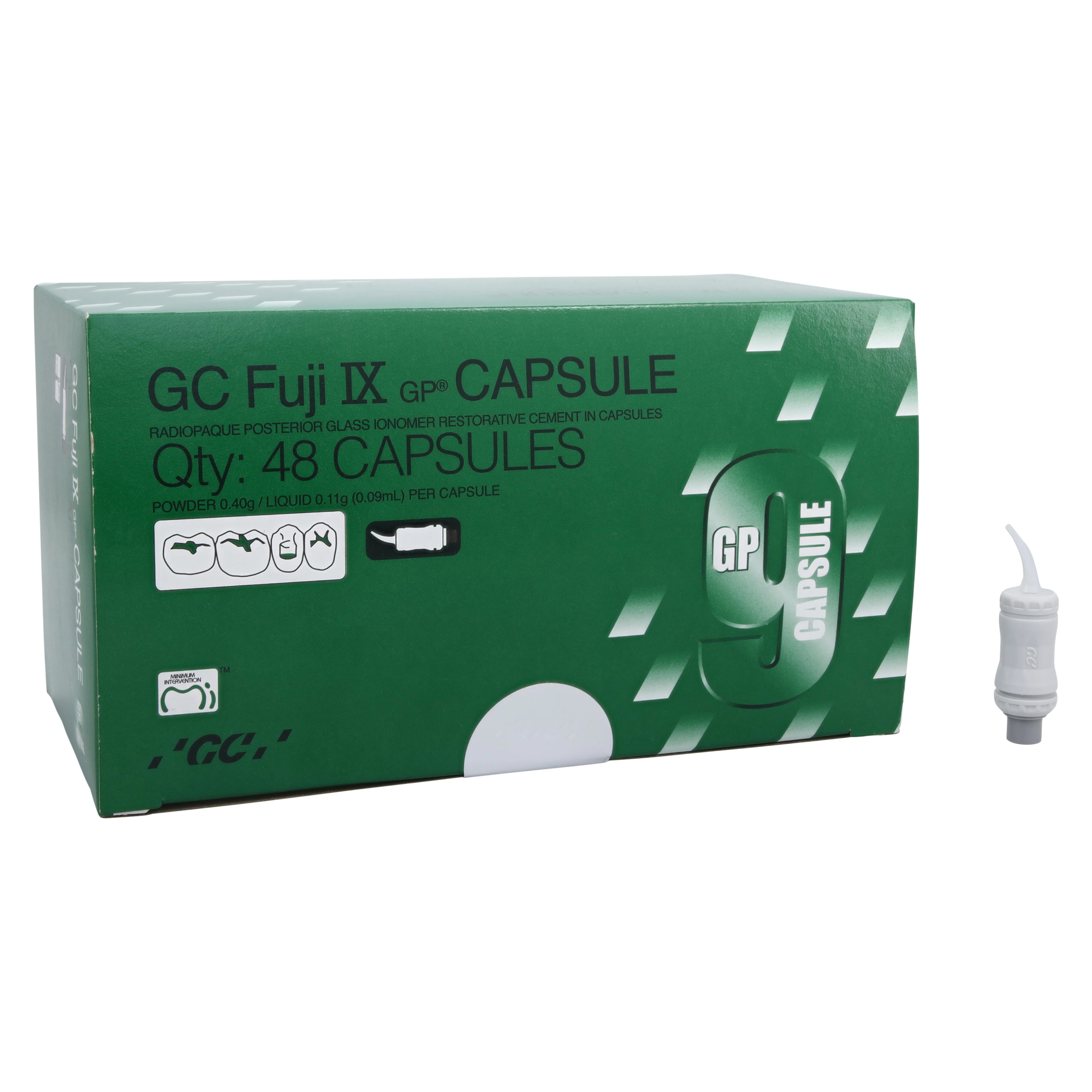GC Fuji IX GP Packable Glass Ionomer Restorative, Self-Cure, Capsules Refill, 0.14 ml, Assorted Shades, 48/Pk, 425080