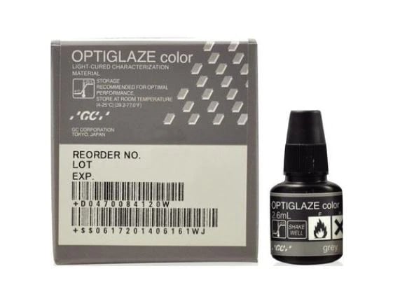GC America OptiGlaze Color Grey, Light-Cured Nano-Filled Characterization Coating, 2.6 mL Bottle, 008419