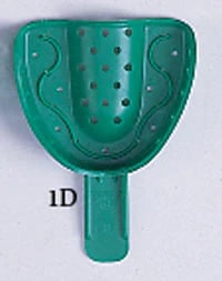 COE Spacer Disposable Perforated Impression Trays, #1D Large Upper, Full Arch, Green, 12/Pk, 250012