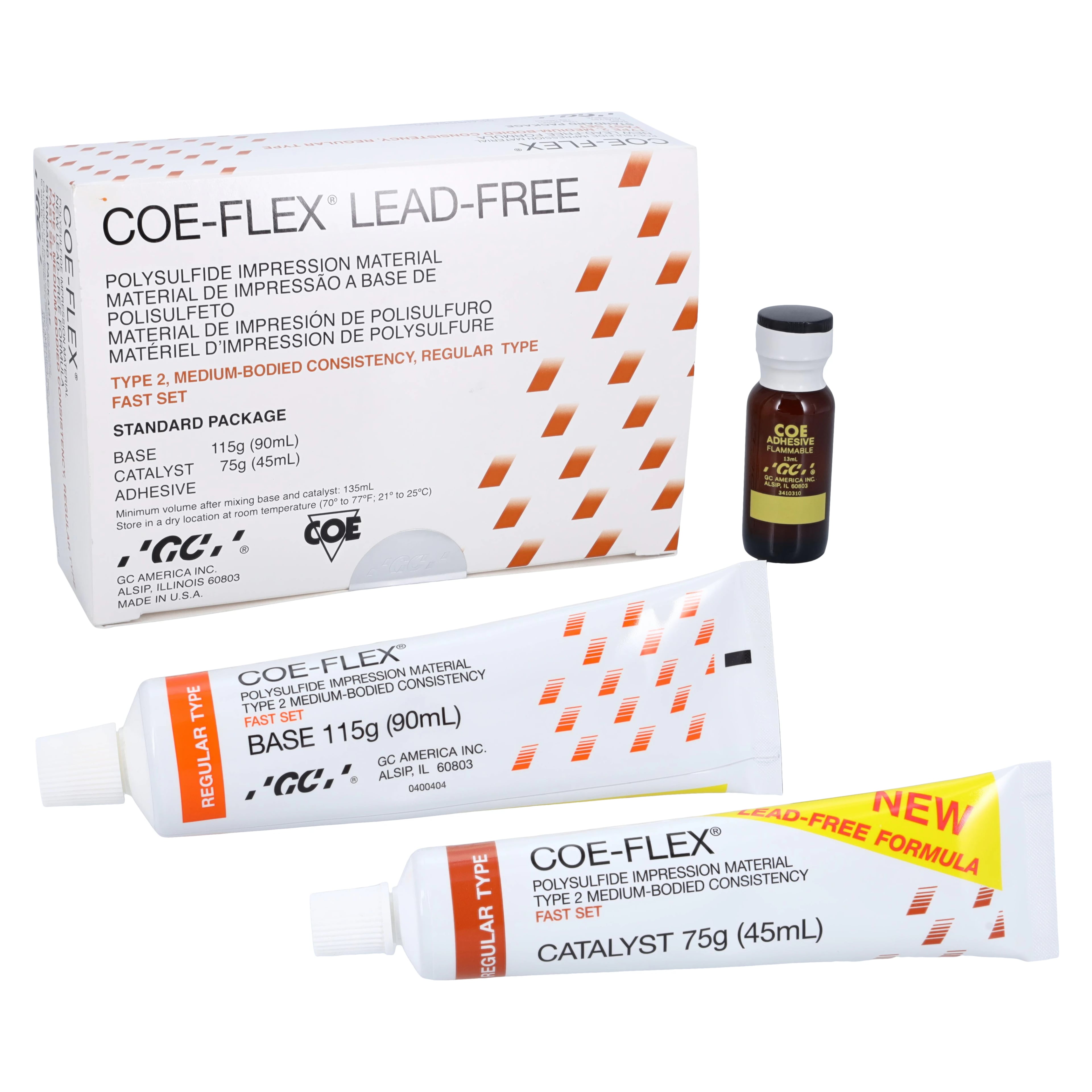 Coe-Flex Polysulfide Impression Material, Standard Package, Regular Body (Medium), Fast Set, Lead-Free, 131005