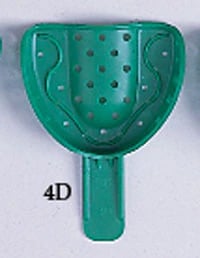 COE Spacer Disposable Perforated Impression Trays, #4D Medium Upper, Full Arch, Green, 12/Bag, 250412