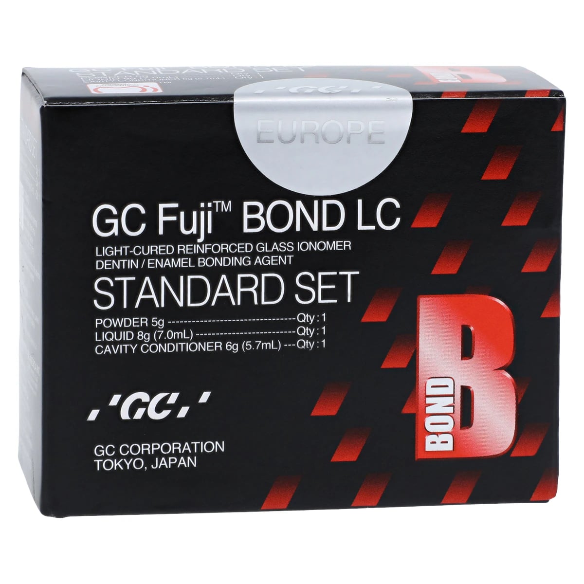 GC Fuji BOND LC Light-Cured Resin-Reinforced Glass Ionomer Bonding Agent, Standard Set (5 g Powder, 7 ml Liquid, 5.7 ml Cavity Conditioner), #000207