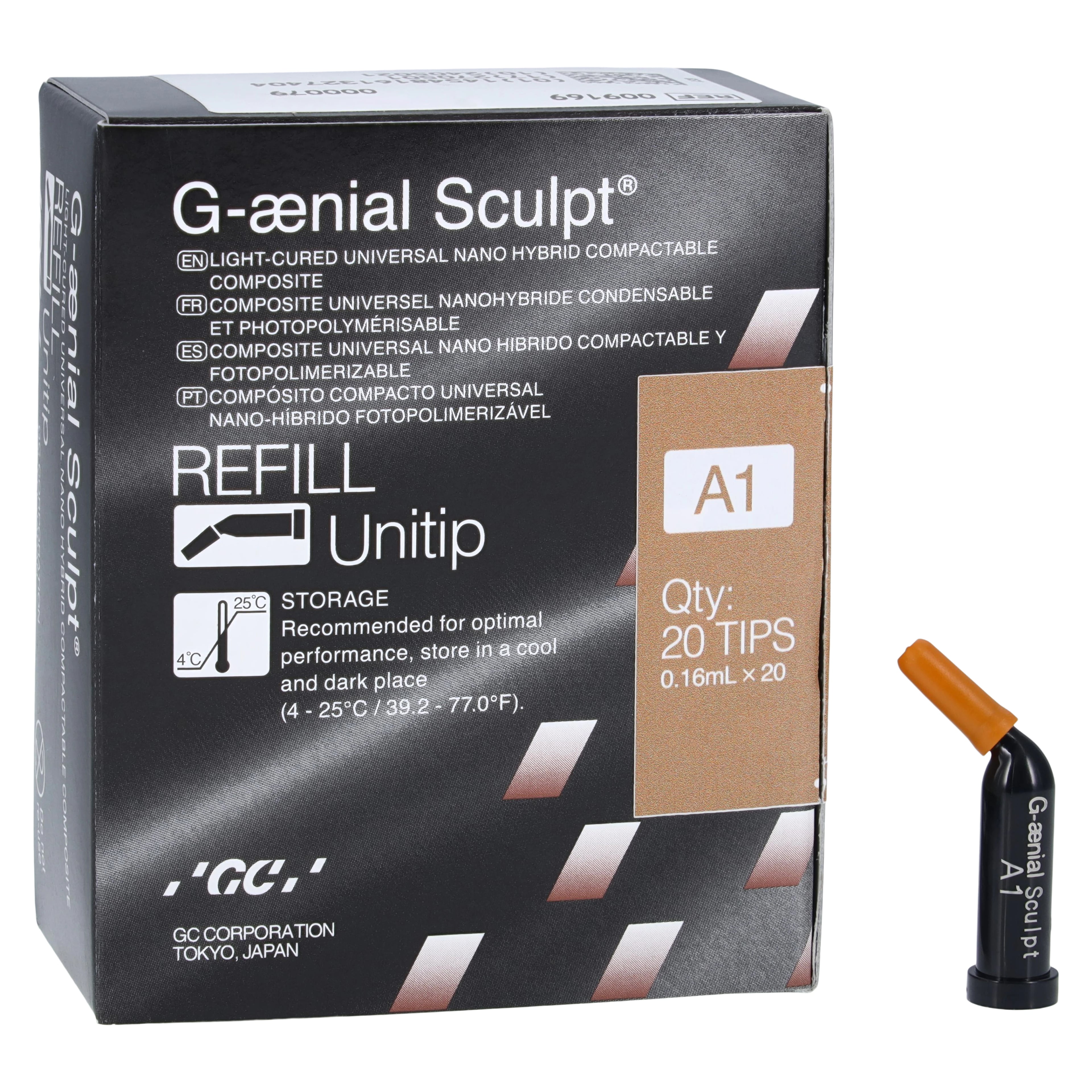 G-aenial Sculpt Universal Composite, Unitip Refill, Shade A1, 0.16 mL Tips, 20/Pk, 009169