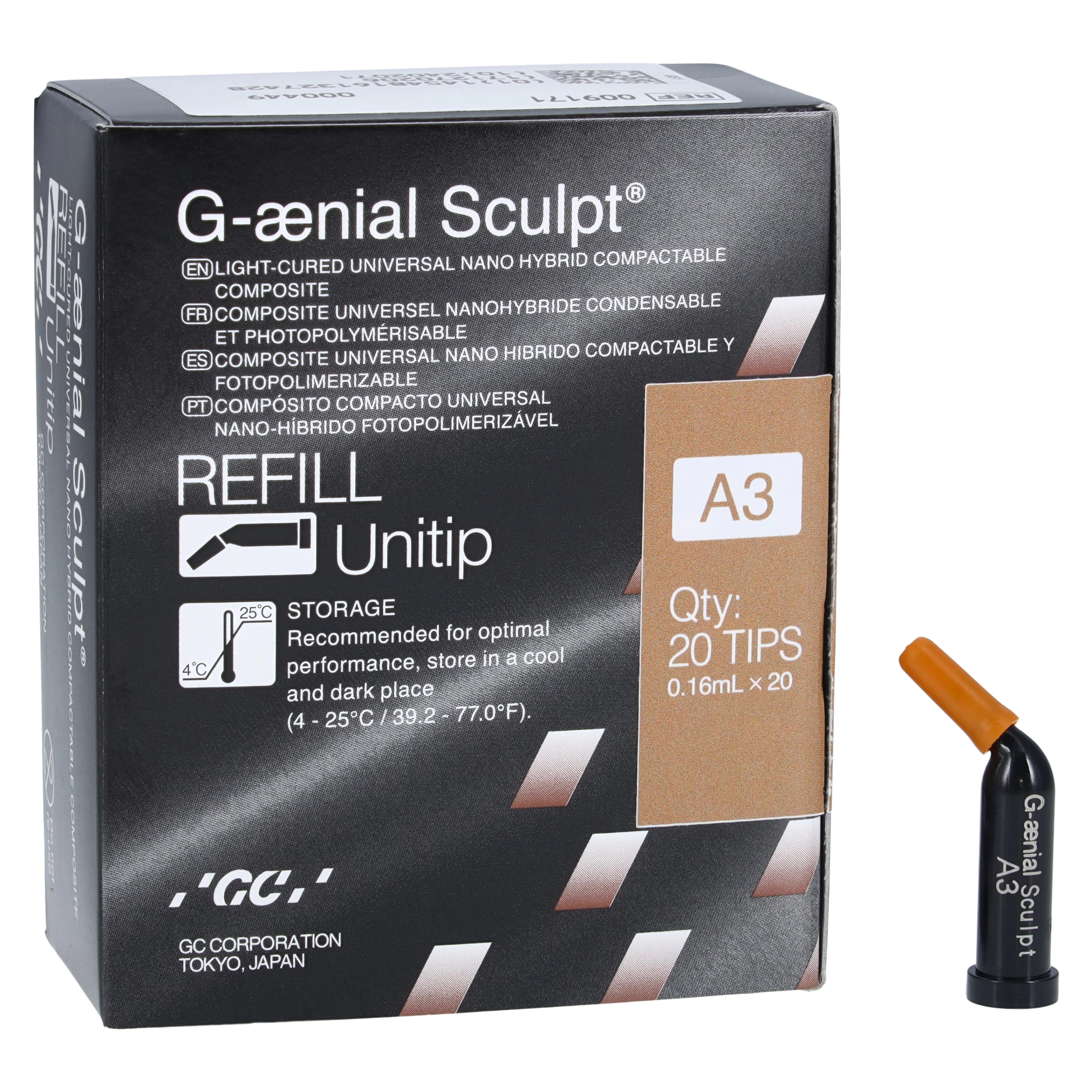 G-aenial Sculpt Universal Composite Unitip Refill, Shade A3, 0.16 mL Tips, 20/Box, 009171