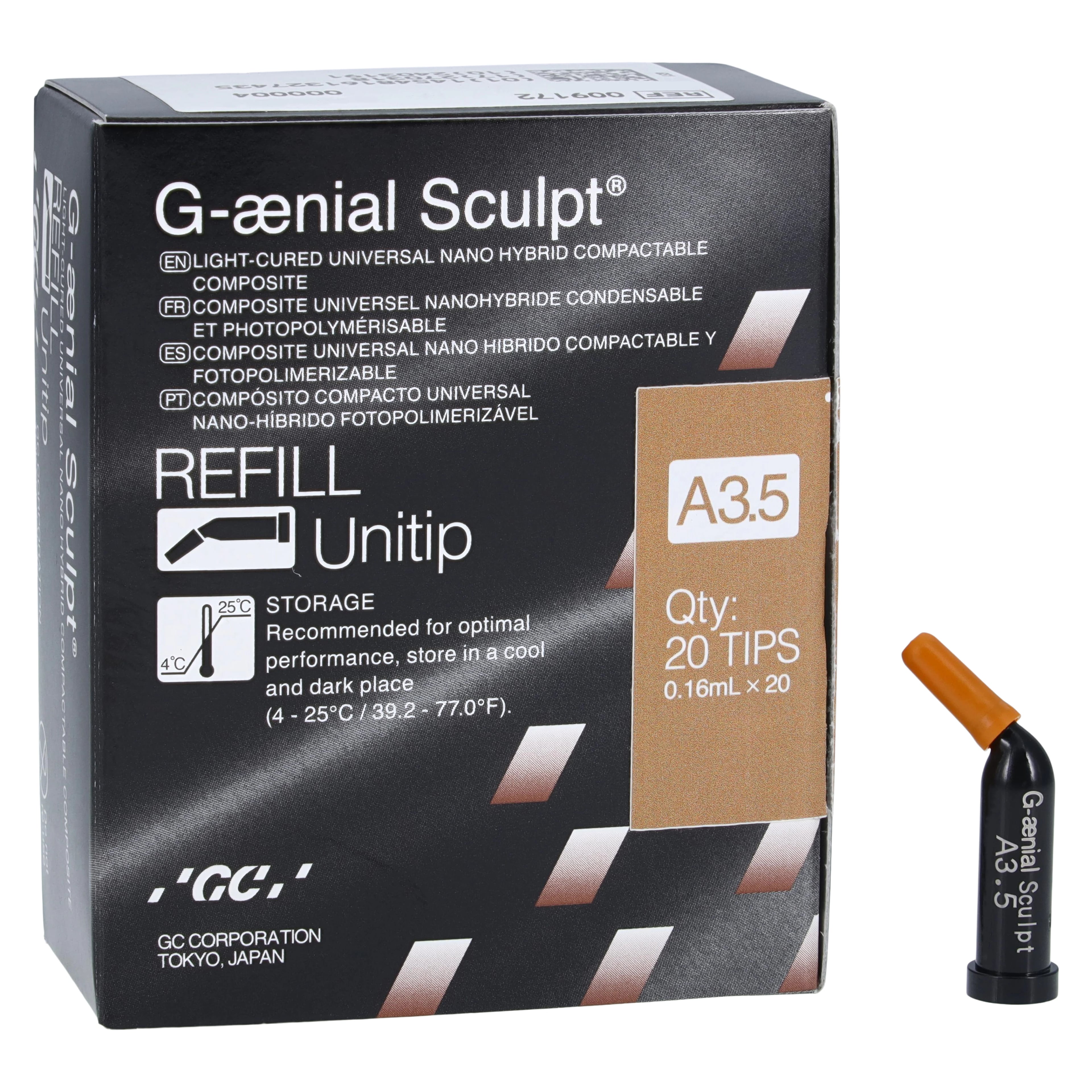 G-aenial Sculpt Universal Composite, Unitip Refill, 0.16 mL, Shade A3.5, 20/Pk, 009172