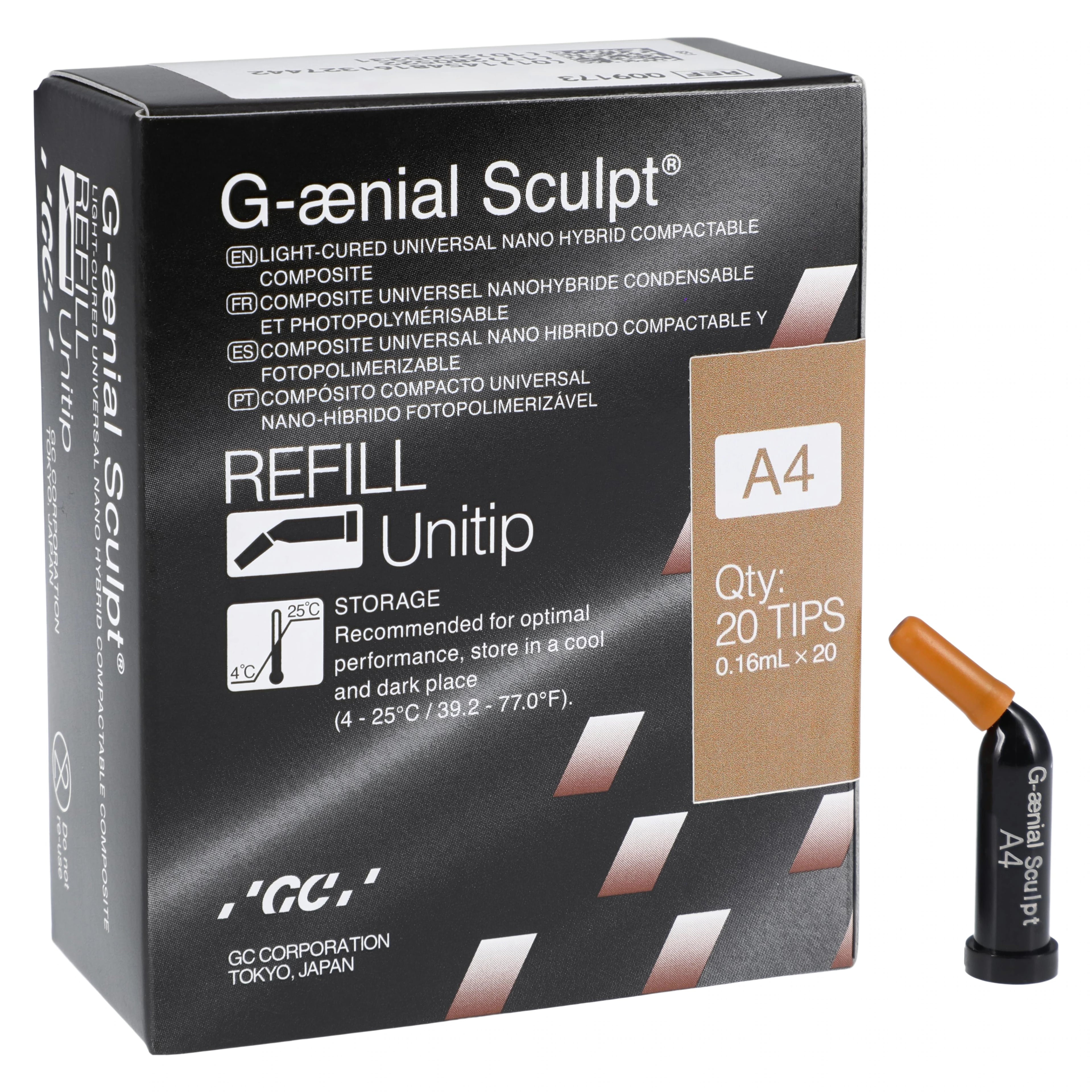 G-aenial Sculpt Universal Composite, Unitip Refill, 0.16 ml, Shade A4, 20/Pk, 009173