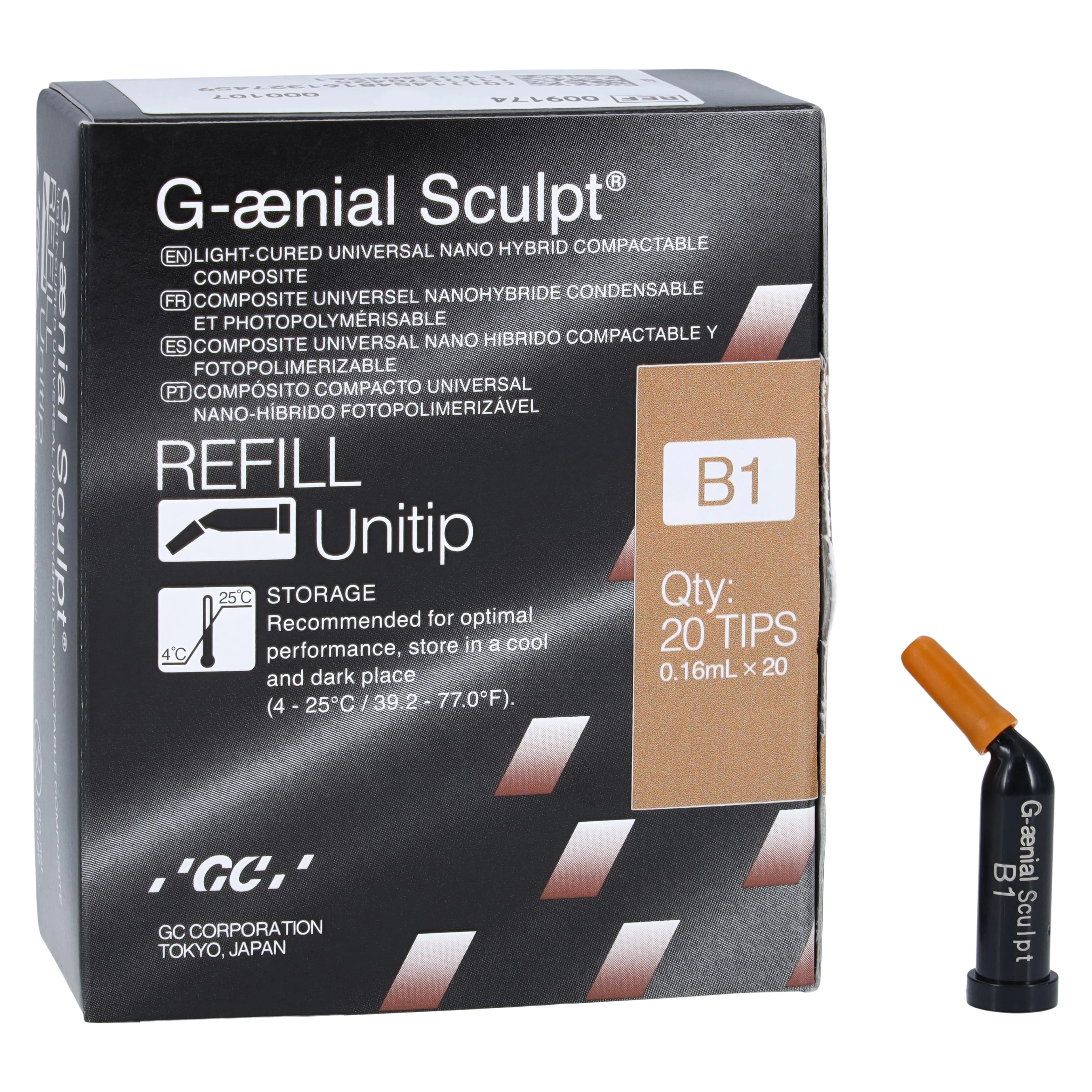 G-aenial Sculpt Universal Composite, Unitip Refill, Shade B1, 0.16 mL, 20 Tips/Pk, 009174