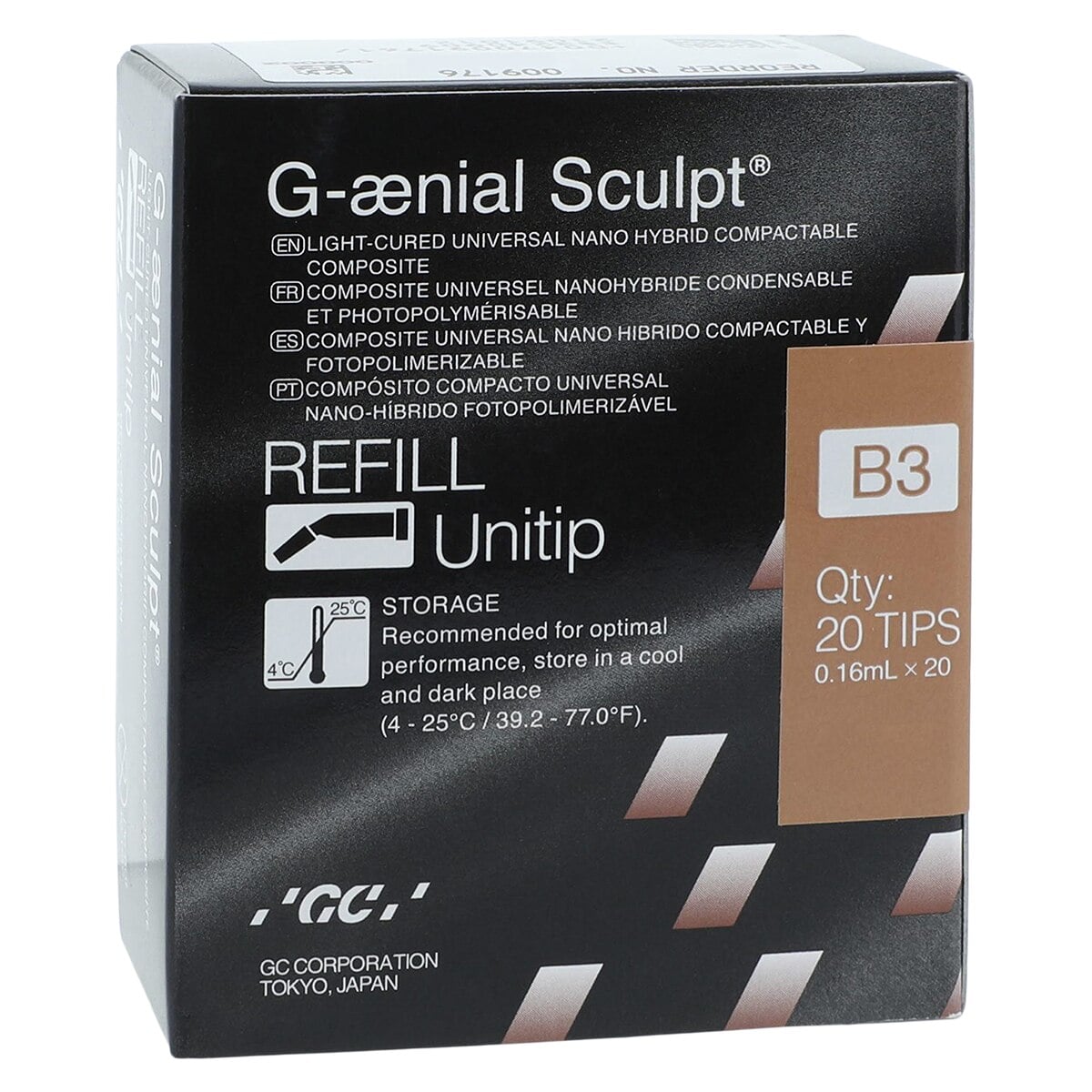 G-aenial Sculpt Universal Composite, Unitip Refill, 0.16 ml, Shade B3, 20/Pk, 009176