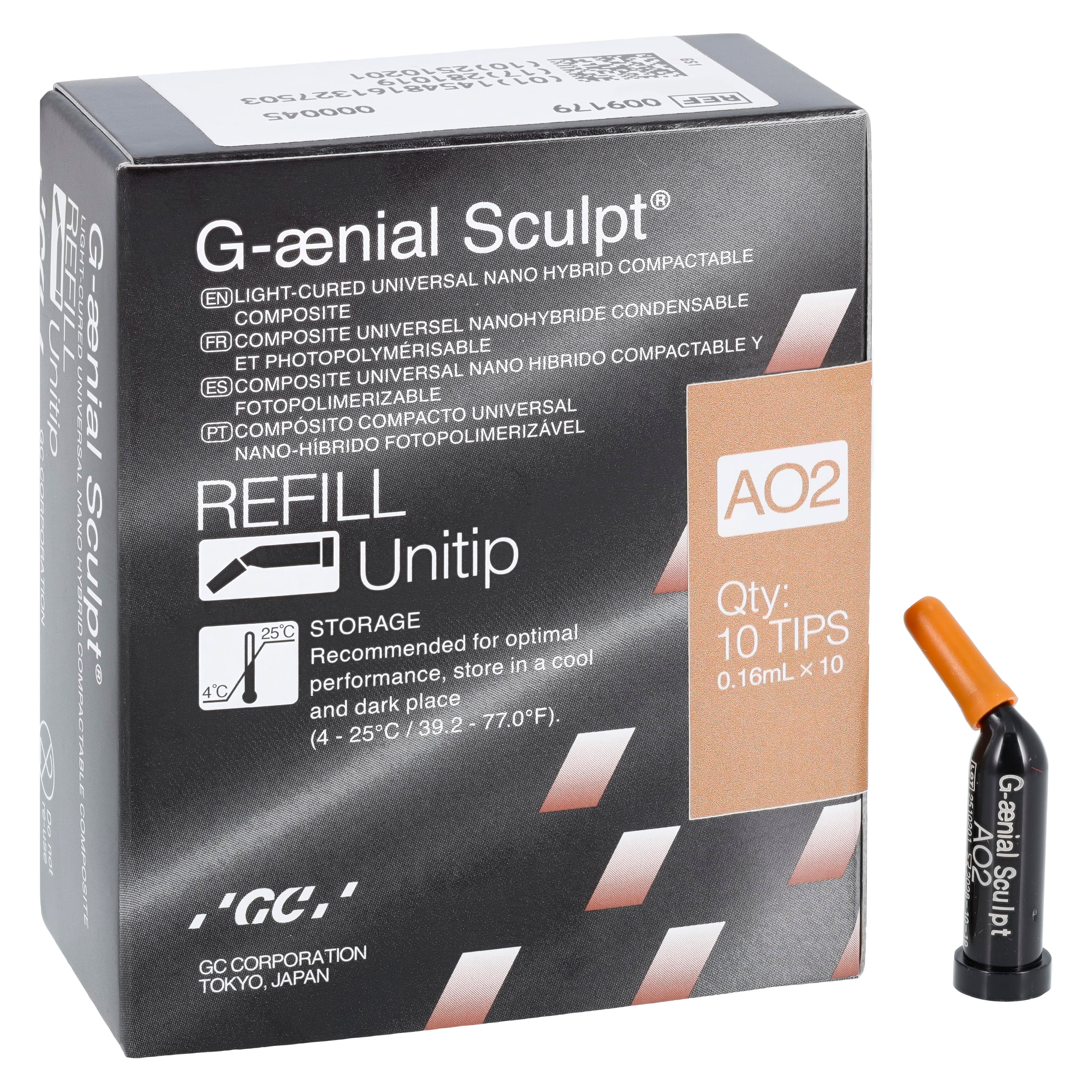 G-aenial Sculpt Universal Composite, Unitip Refill, 0.16 ml, Shade AO2, 10/Pk, 009179