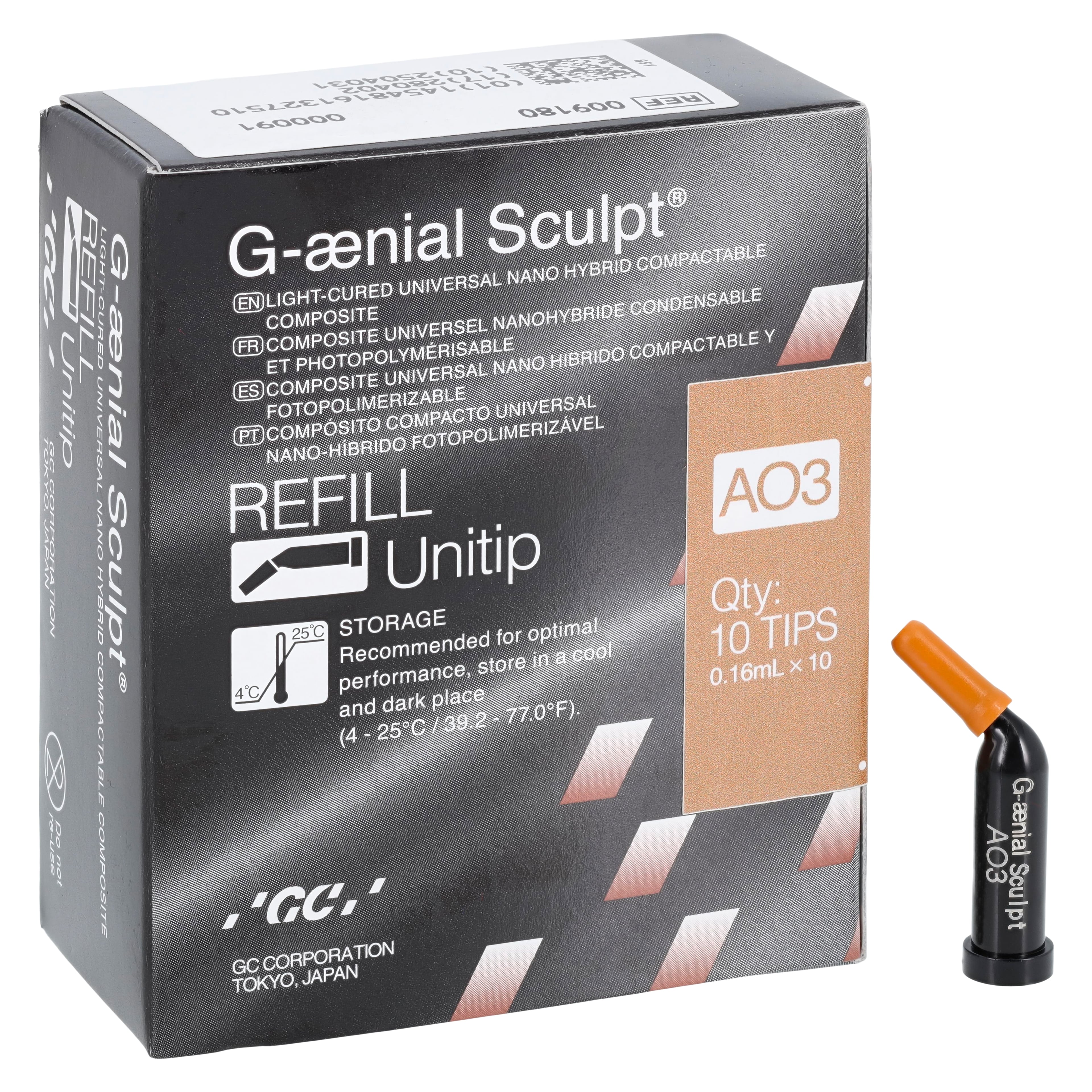 G-aenial Sculpt Universal Nano-Hybrid Composite, Shade AO3, 0.16 mL Unitip Refill, 10/Box, 009180