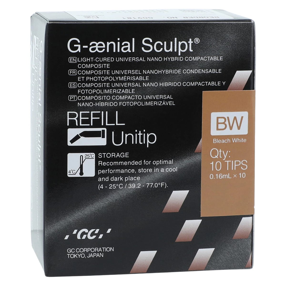 G-aenial Sculpt Unitip Refill, Universal Composite, Bleach White (BW), 0.16 mL, 10/Pk