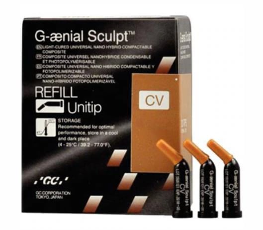 G-aenial Sculpt Universal Composite, CV (Cervical) Shade, 0.16 mL Unitip Refill, 10/Pkg