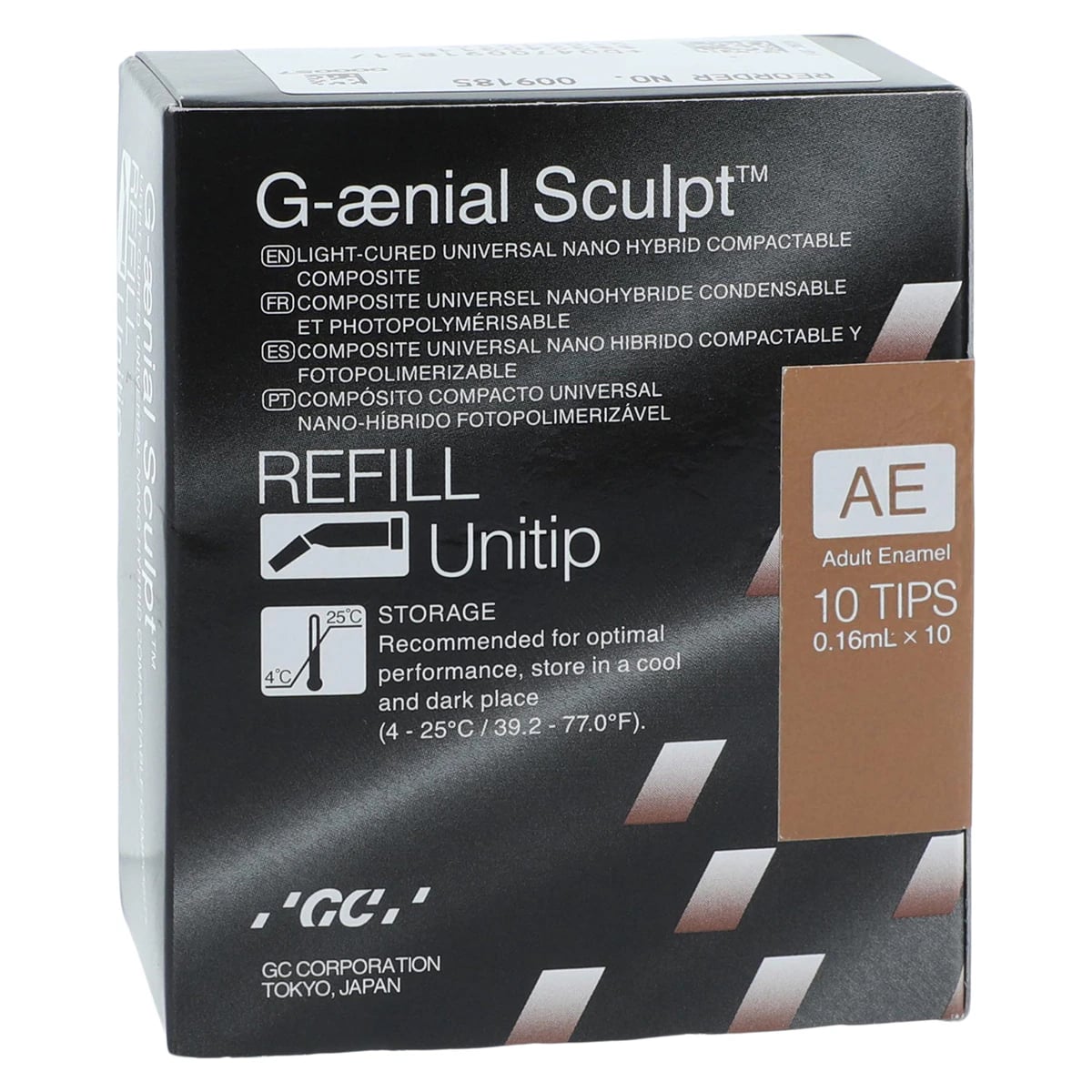 G-aenial Sculpt Universal Composite, Unitip Refill, 0.16 ml, Shade AE (Adult Enamel), 10/Pk, 009185