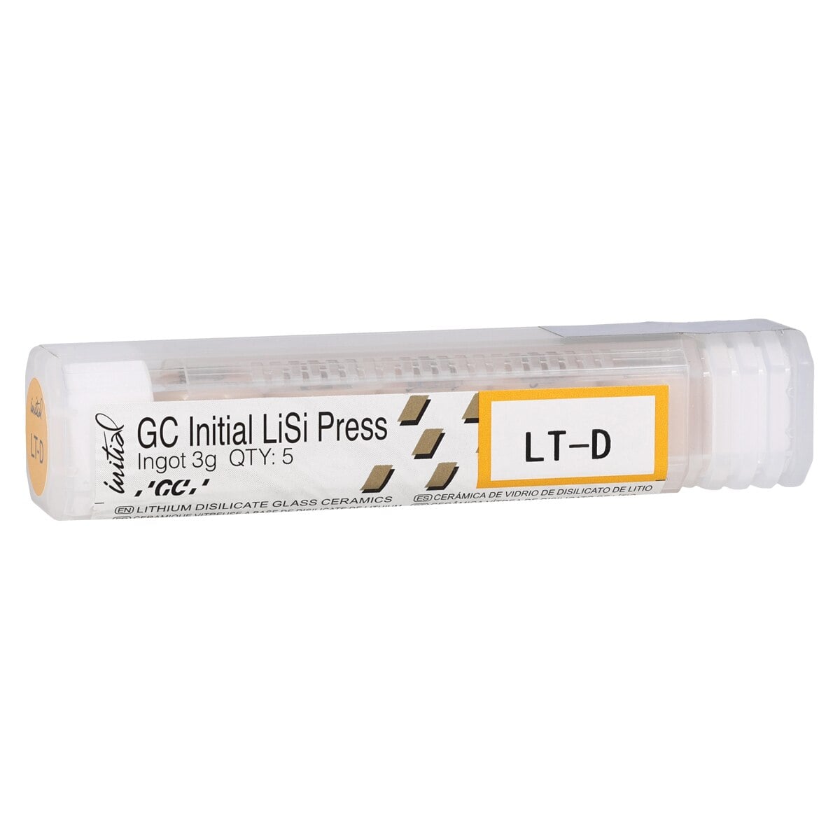 GC Initial LiSi Press Lithium Disilicate Ingot, Shade LT-D, 3g, Pack of 5