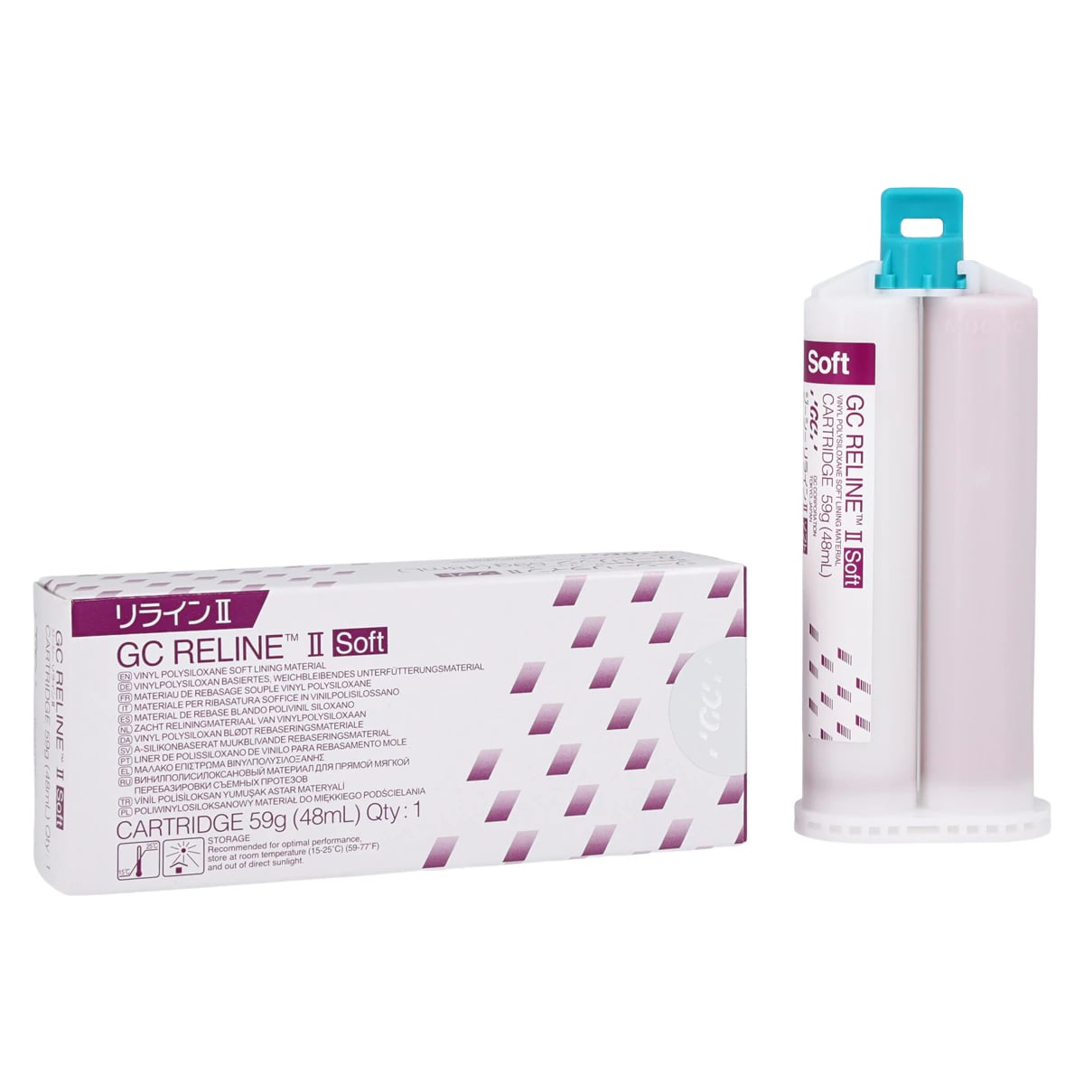 GC Reline II Soft Denture Reline Material, Automix Cartridge Refill, 48 mL (61 g), 1/Pk, 010264