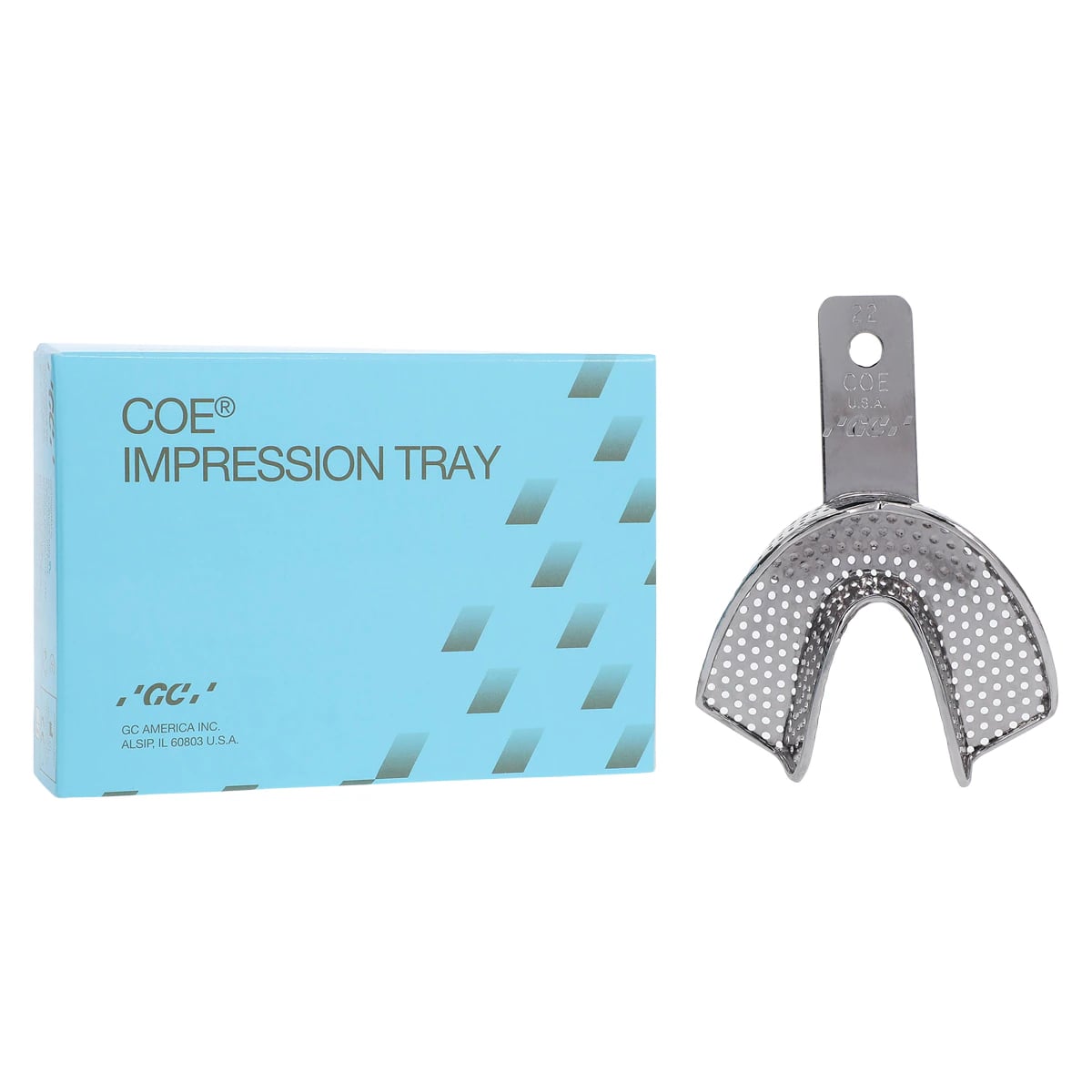 COE Nickel-Plated Perforated Metal Impression Tray, #22 Small Lower, 1/Pk, 260221