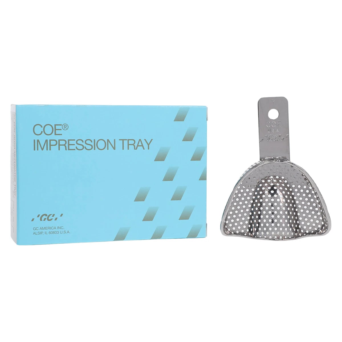 COE Nickel-Plated Perforated Impression Tray, #7 Small Upper, Full-Arch, 1 Each, #260071