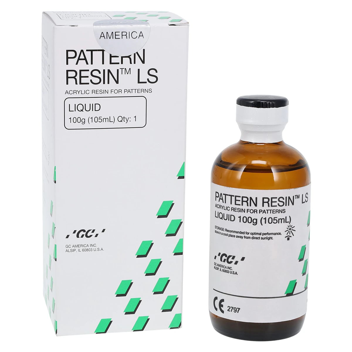 GC America Pattern Resin LS Self-Curing Acrylic Die Material, Liquid Refill, 100 g / 105 mL, 1/Pk, #335203