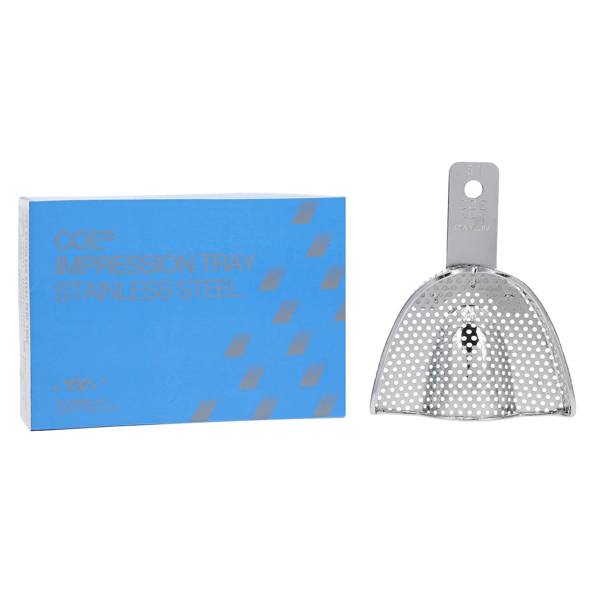 COE Stainless Steel Perforated Impression Tray, Large Upper, #S1, 264011, Each