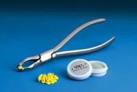 GC KY Pliers Standard Pack, Crown Removal Instrument, Stainless Steel, Starter Package with 20 Rubber Tips and Emery Powder, 1/Set, 800111