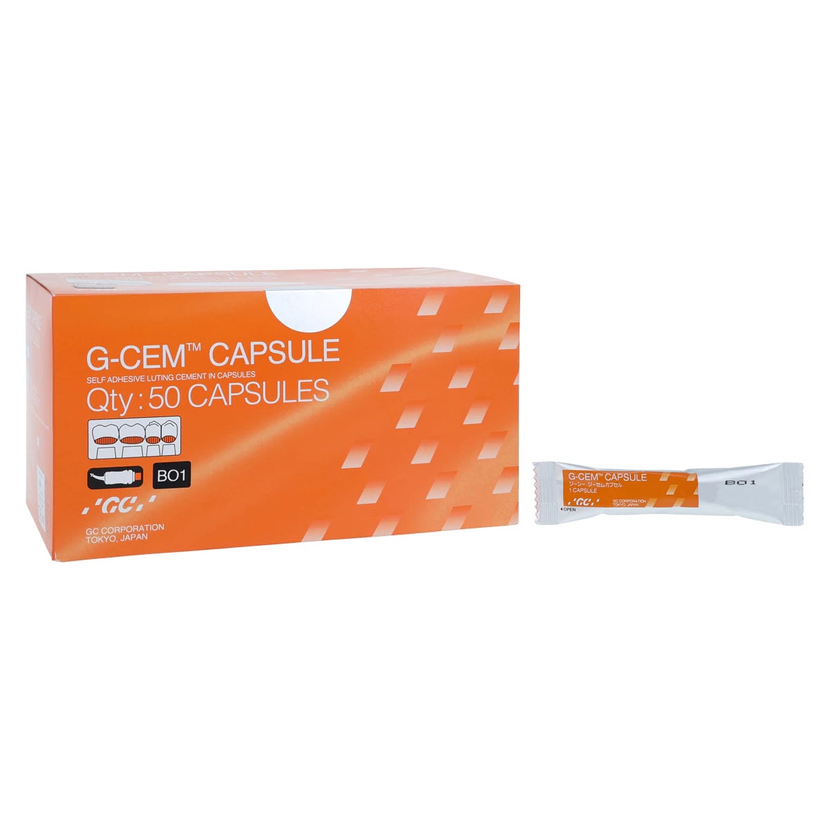 G-CEM Self-Adhesive Resin Cement Capsule Refill, Shade BO1, 50 Capsules, 0.17 mL Each, 002587