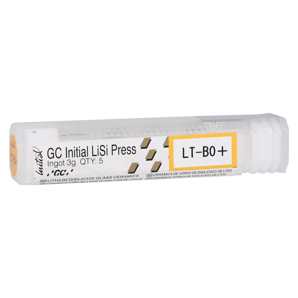 GC Initial LiSi Press Lithium Disilicate Ingot, Shade LT-B0+, 3g, 5/Pk
