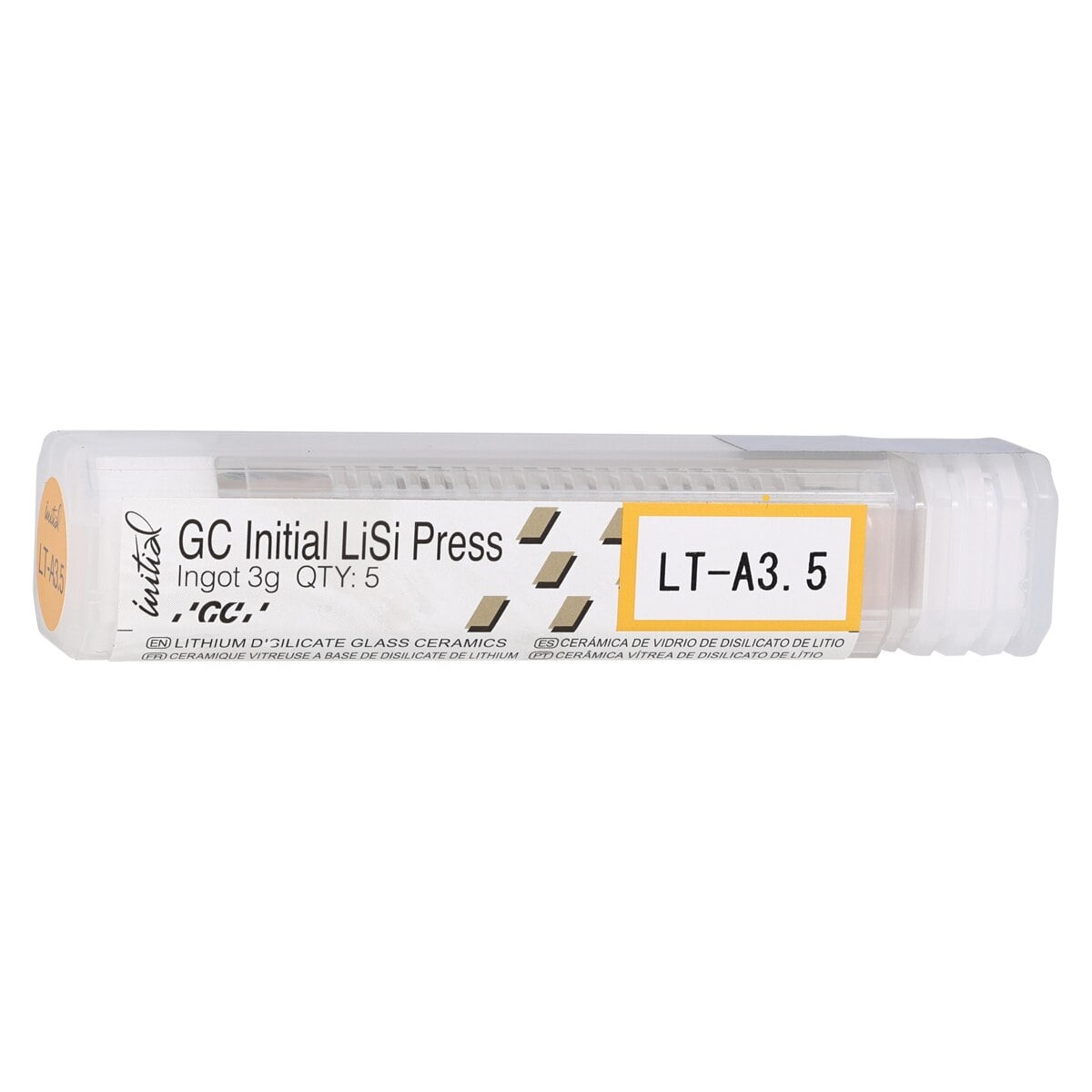 GC Initial LiSi Press Lithium Disilicate Ingot, Shade LT-A3.5, 3g, 5/Pk