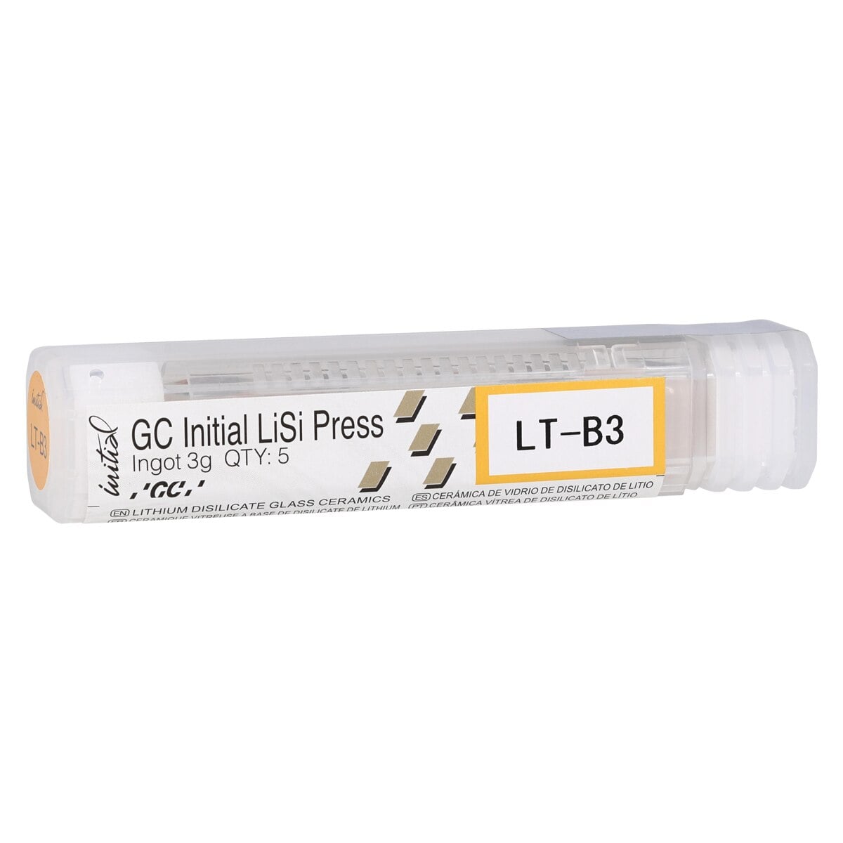 GC Initial LiSi Press Lithium Disilicate Ingot, Shade LT-B3, 3g, 5/Pk
