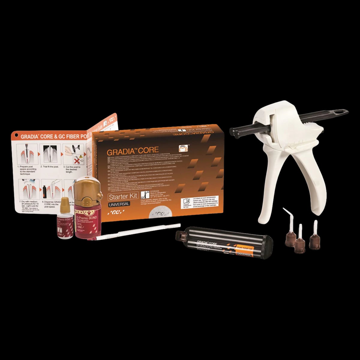 GC America Gradia Core Starter Kit, Dual-Cure Core Build-Up Material, 013045