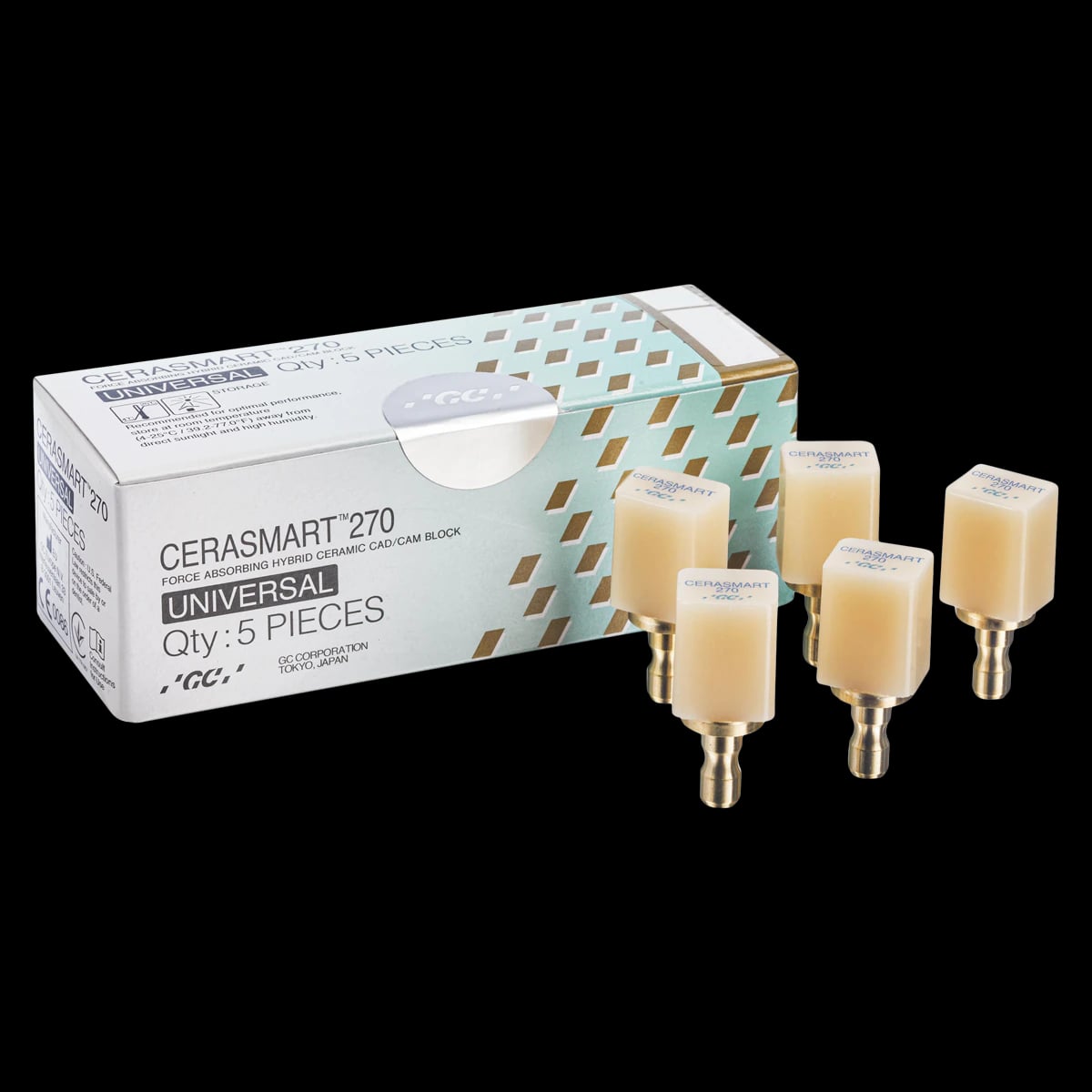 CERASMART 270 Universal Milling Block, Low Translucency, Size 14, Shade B1, 5/Pk